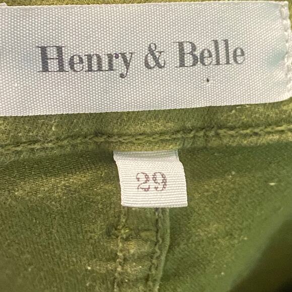 Henry and Belle Jeans 29 Super Skinny Ankle Rear Pockets USA Made Green - Picture 4 of 11